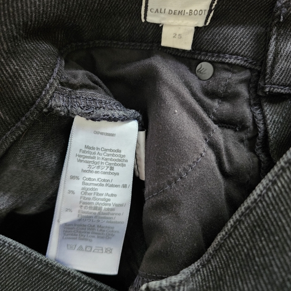 Madewell Cali Demi-Boot Raw Hem Black Jeans Size 25 - Picture 10 of 11